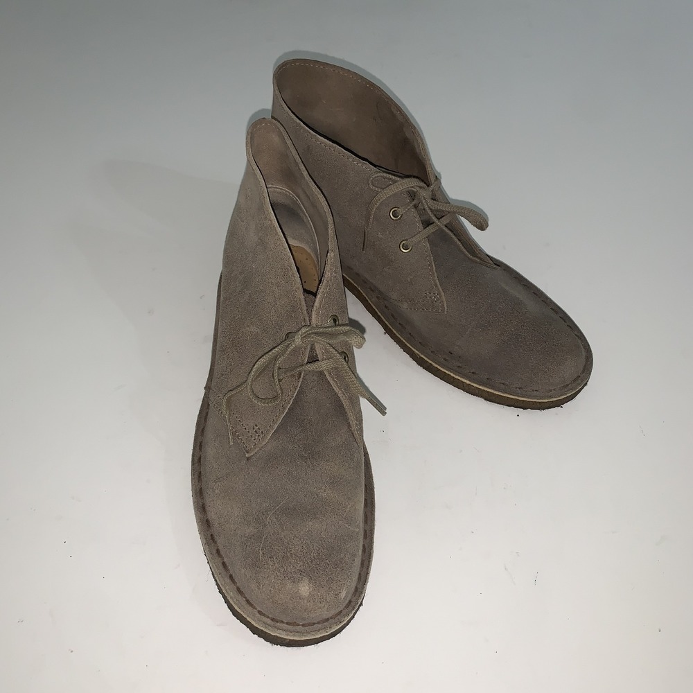 Clarks Originals Desert Boots Womens 8 Beige Suede Ankle Chukka Crepe Comfort